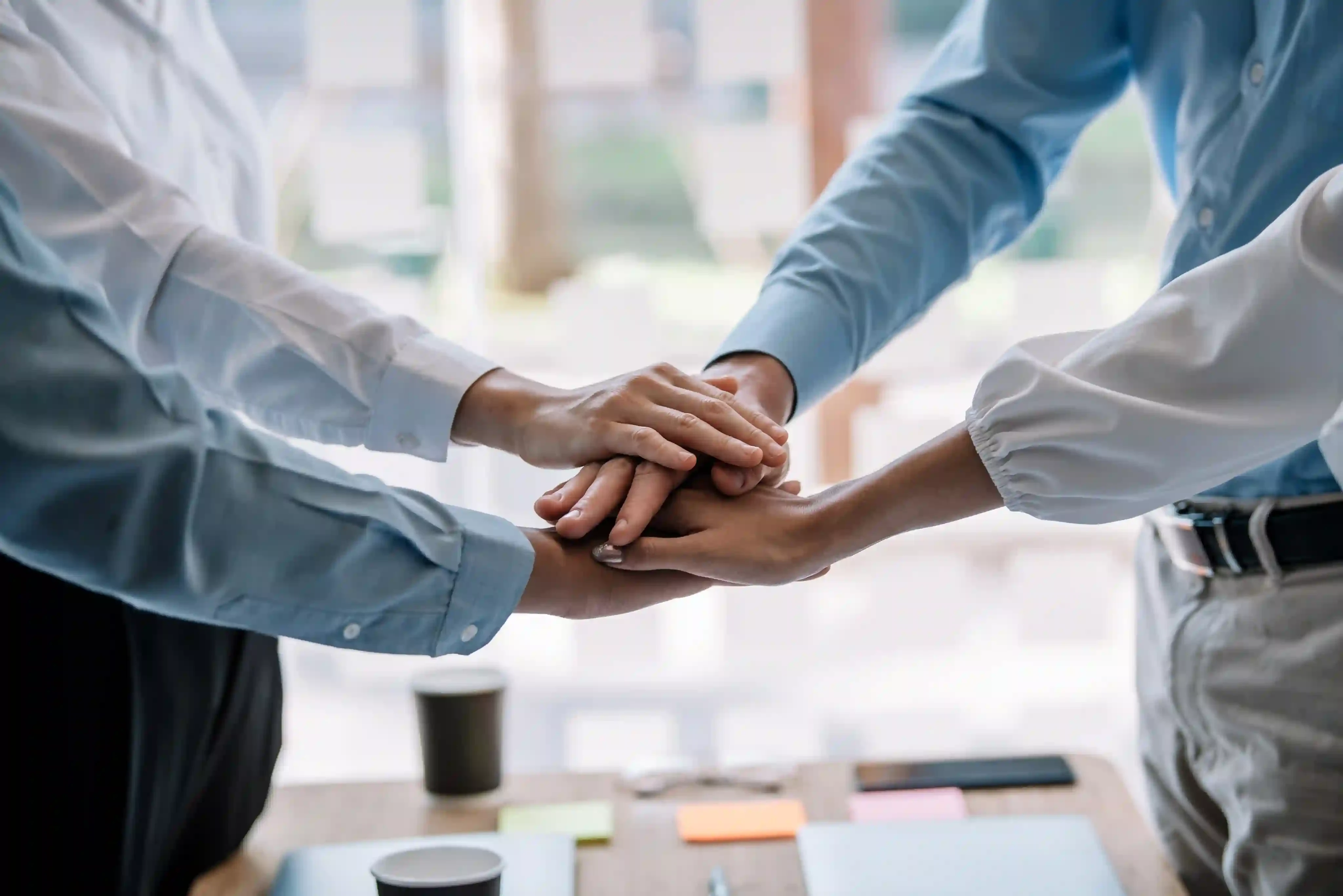 People joining hands